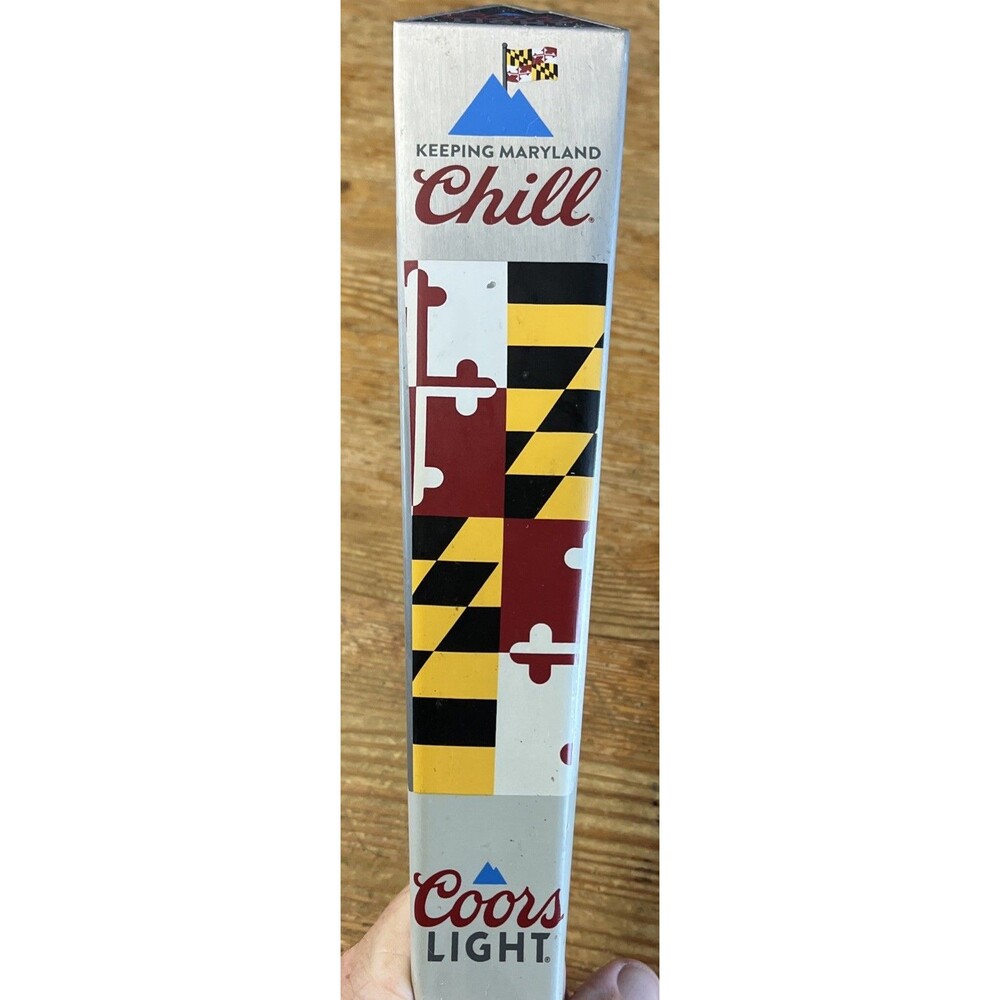 Coors Light Maryland Beer Tap Handle 11.5 Inch Wooden MD Flag Keeping Chill